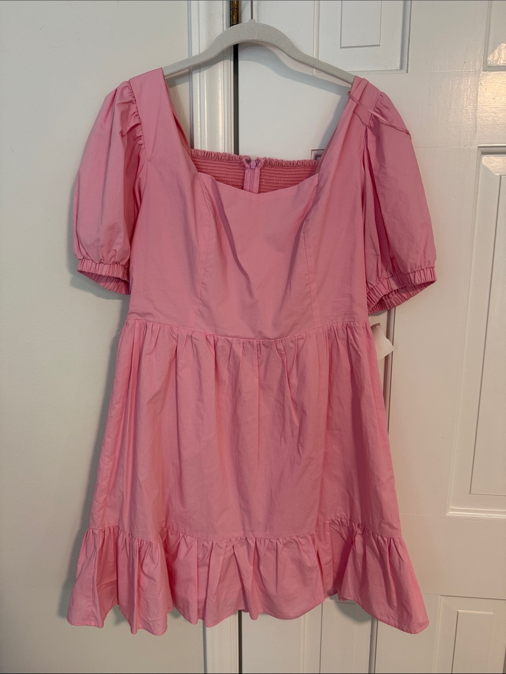 The Impeccable Pit Pink Puff-Sleeve Cotton Dress